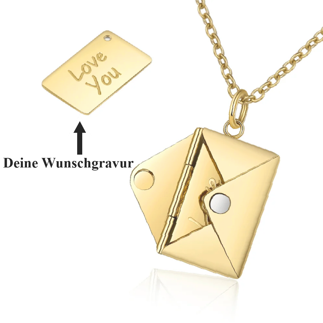 Halskette mit Liebesbrief & Gravur
